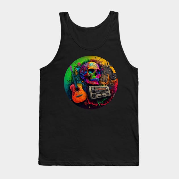 Guitar skull Tank Top by Crazy skull